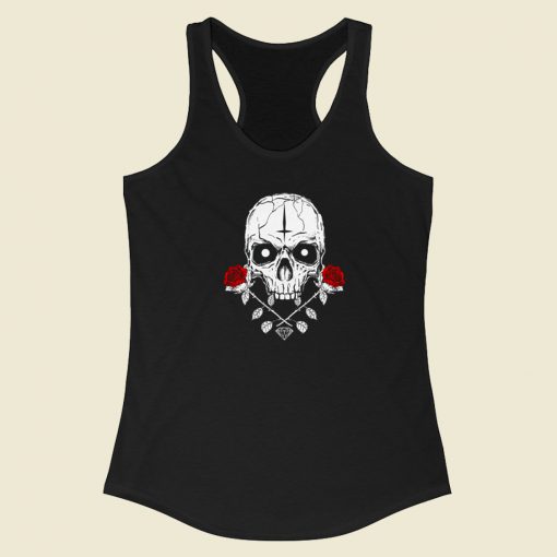 Satanic Skull Vintage 80s Retro Racerback Tank Top