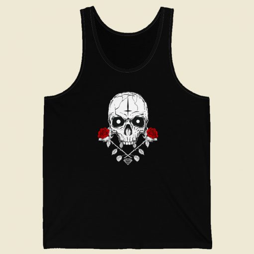 Satanic Skull Vintage 80s Retro Tank Top