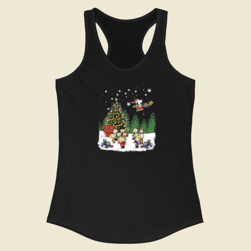 Snoopy Be A Santa Christmas 80s Retro Racerback Tank Top