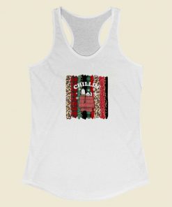 Snoopy Chillin Christmas 80s Retro Racerback Tank Top