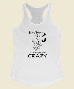 Snoopy Drive People Crazy 80s Retro Racerback Tank Top