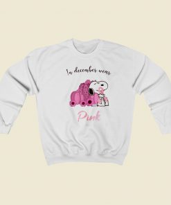 Snoopy In December Wear Pink 80s Retro Sweatshirt Style