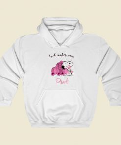 Snoopy In December Wear Pink 80s Retro Hoodie Style