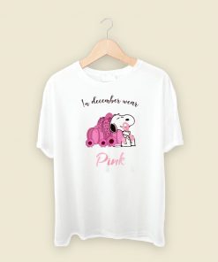 Snoopy In December Wear Pink 80s Retro T Shirt Style