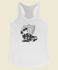 Snoopy With Raiders 80s Racerback Tank Top