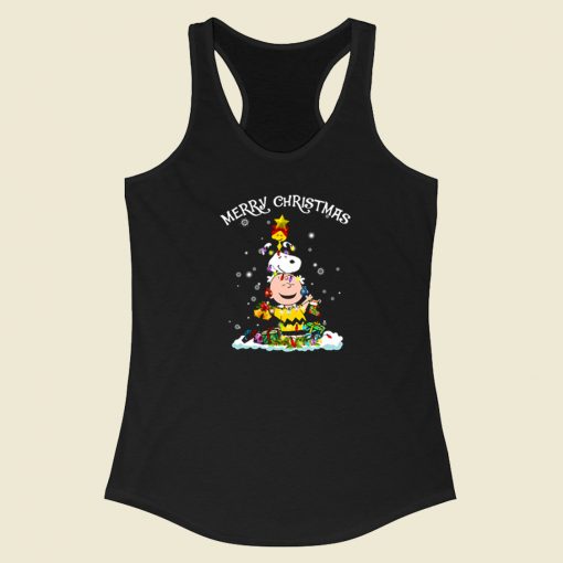 Snoopy Woodstock Charlie Brown 80s Racerback Tank Top