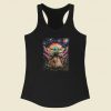 Starry Night Baby Yoda 80s Racerback Tank Top