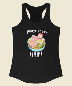 Studio Ghibli Ponyo Ham Lovers 80s Racerback Tank Top