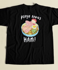 Studio Ghibli Ponyo Ham Lovers 80s Retro T Shirt Style