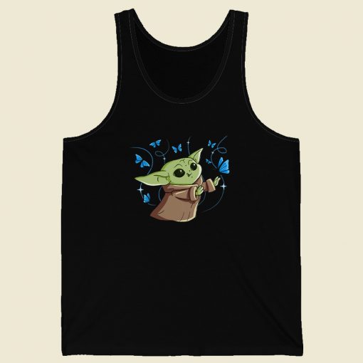 The Child With Blue Butterflies 80s Retro Tank Top