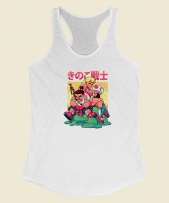 The Mushroom Warrior 80s Racerback Tank Top