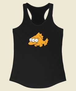 The Simpsons Happy Blinky Funny 80s Racerback Tank Top