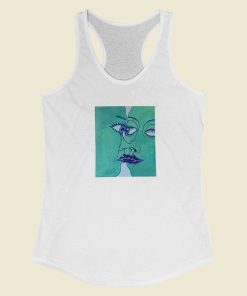 Two Green Faces Indie 80s Racerback Tank Top