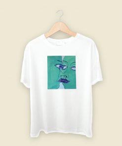 Two Green Faces Indie 80s Retro T Shirt Style