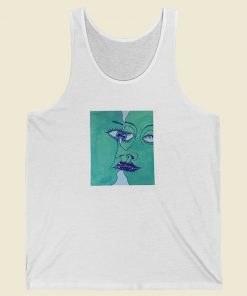 Two Green Faces Indie 80s Retro Tank Top