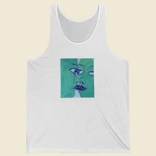 Two Green Faces Indie 80s Retro Tank Top