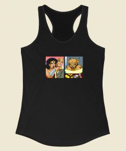 Wonder Woman Yelling At Cheetah 80s Racerback Tank Top