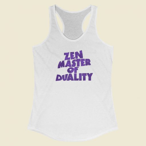 Zen Master of Duality Yoga 80s Racerback Tank Top