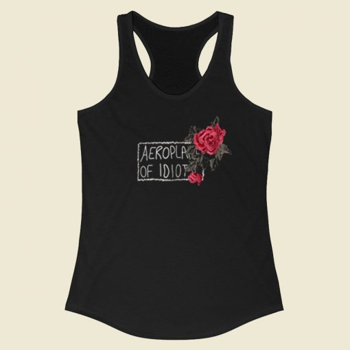 Aeroplane Of Idiots 80s Racerback Tank Top