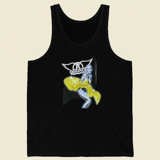 Aerosmith Robot Yellow Dress 80s Retro Tank Top