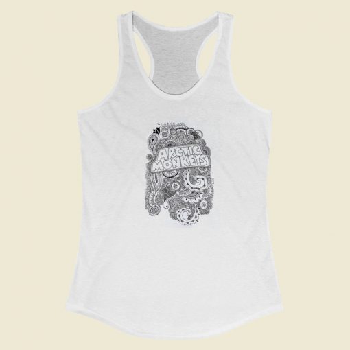 Arctic Monkeys Zentangle 80s Racerback Tank Top