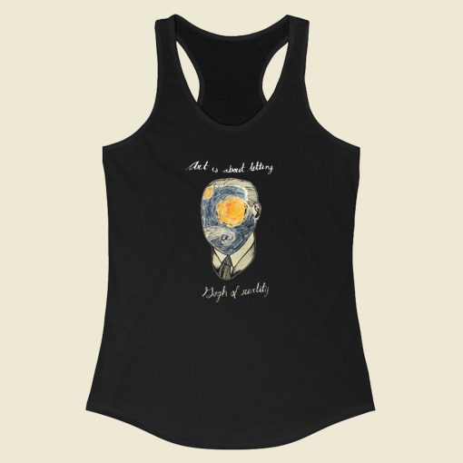 Art Is About Letting Gogh 80s Racerback Tank Top