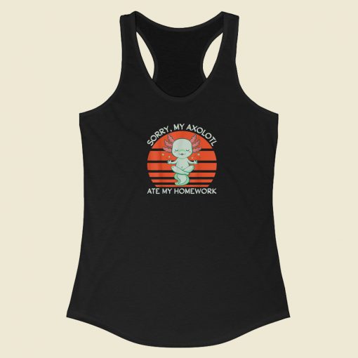 Axolotl Salamander Case 80s Racerback Tank Top