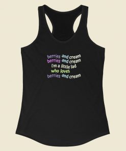 Berries And Cream Meme 80s Racerback Tank Top