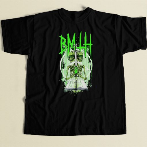 Bring Me the Horizon Double Skeleton 80s Retro T Shirt Style