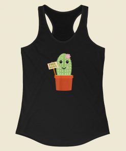 Cactus Free Hugs Funny 80s Racerback Tank Top