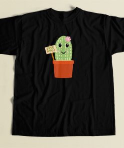 Cactus Free Hugs Funny 80s Retro T Shirt Style