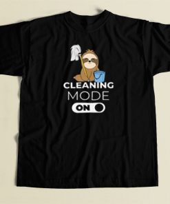 Cleaning Mode On Sloth 80s Retro T Shirt Style