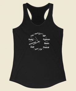 Computer Programmer Clock 80s Racerback Tank Top