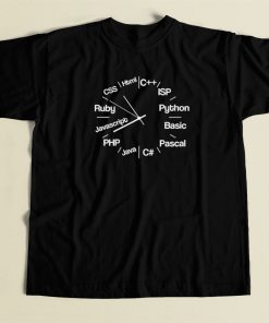 Computer Programmer Clock 80s Retro T Shirt Style