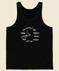 Computer Programmer Clock 80s Retro Tank Top