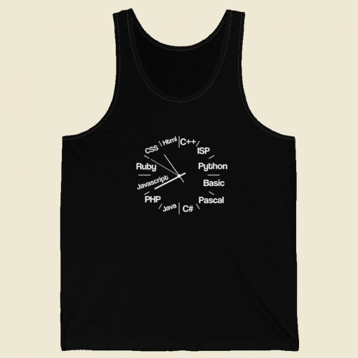 Computer Programmer Clock 80s Retro Tank Top