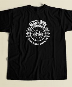 Cycling Grandma Just Roll With It 80s Retro T Shirt Style