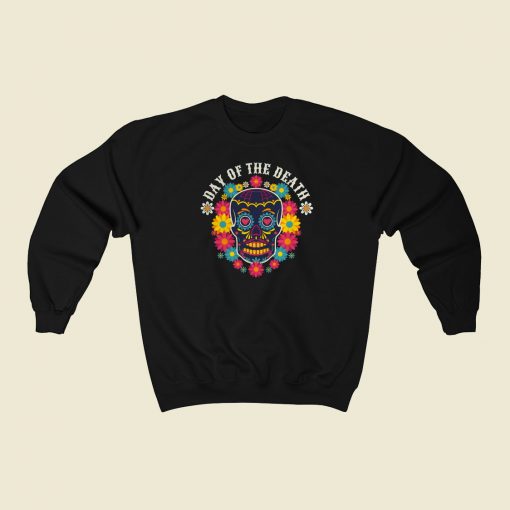 Day Of The Dead Sugar Skull 80s Sweatshirt Style