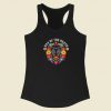 Day Of The Dead Sugar Skull 80s Racerback Tank Top