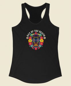 Day Of The Dead Sugar Skull 80s Racerback Tank Top