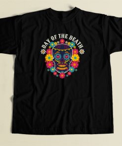 Day Of The Dead Sugar Skull 80s Retro T Shirt Style