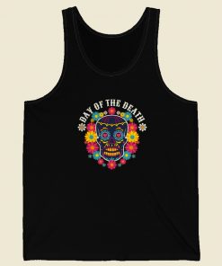 Day Of The Dead Sugar Skull 80s Retro Tank Top