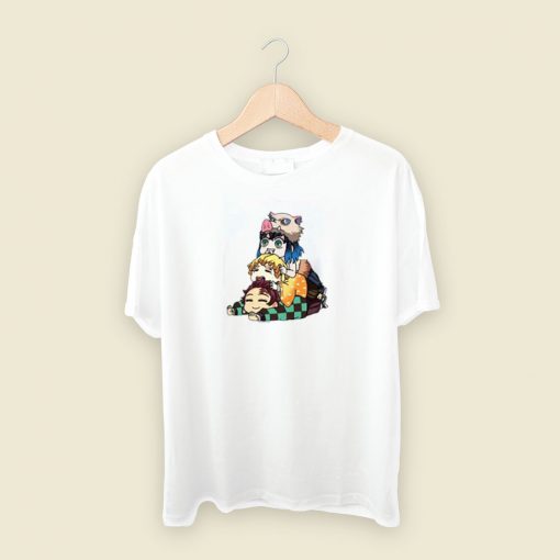 Demon Slayer Chibi Character 80s Retro T Shirt Style