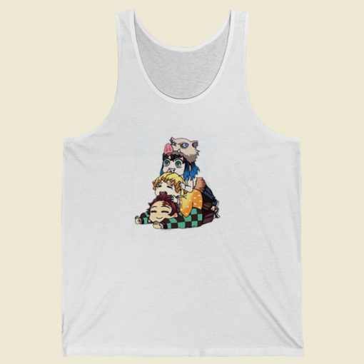 Demon Slayer Chibi Character 80s Retro Tank Top