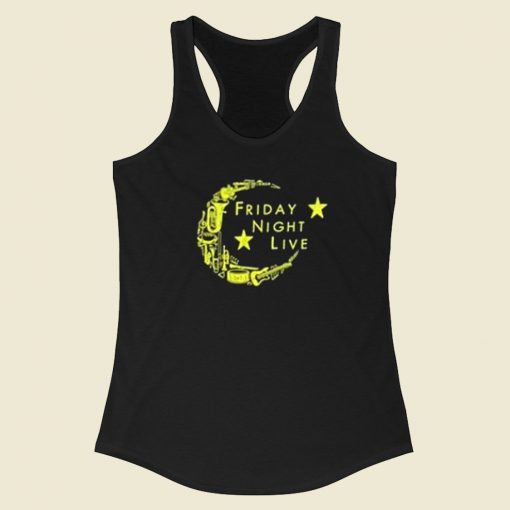 Friday Night Life Meme 80s Racerback Tank Top