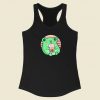 Frog Boba Tea Funny 80s Racerback Tank Top