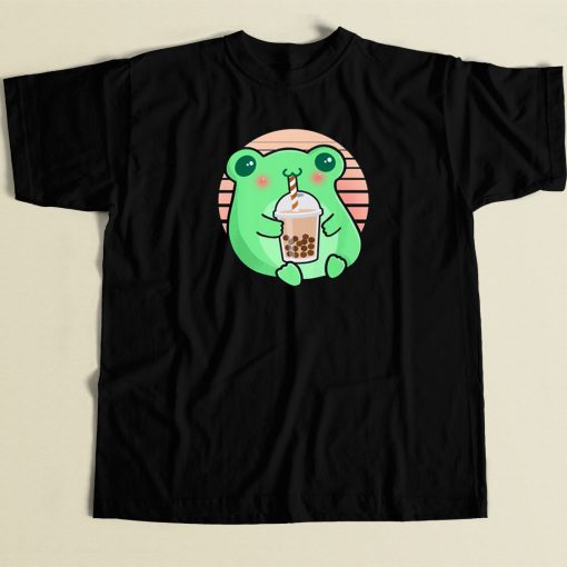 Frog Boba Tea Funny 80s Retro T Shirt Style