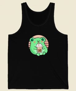 Frog Boba Tea Funny 80s Retro Tank Top