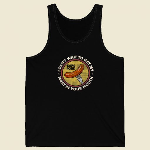 Funny Inappropriate Sausage 80s Retro Tank Top