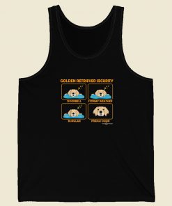 Funny Security Golden Retriever 80s Retro Tank Top